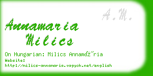 annamaria milics business card